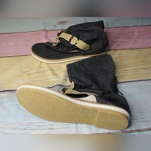 Women's Open Toe Denim Ankle Flip Flop Shoes Size 10